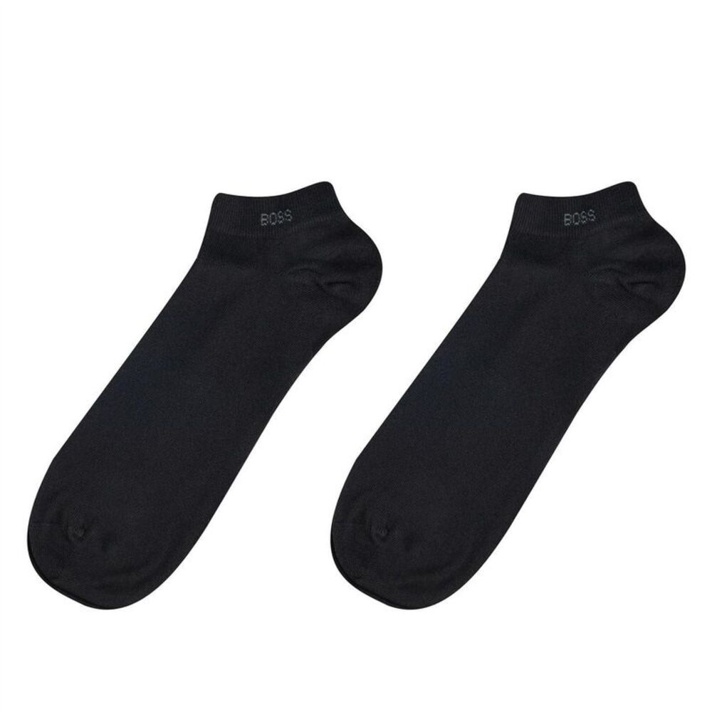 Boss Unisex Adult Cotton Trainer Socks (Pack of 2) / Black